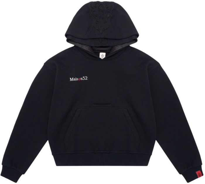 BLACK DOUBLE HOOD HOODIE