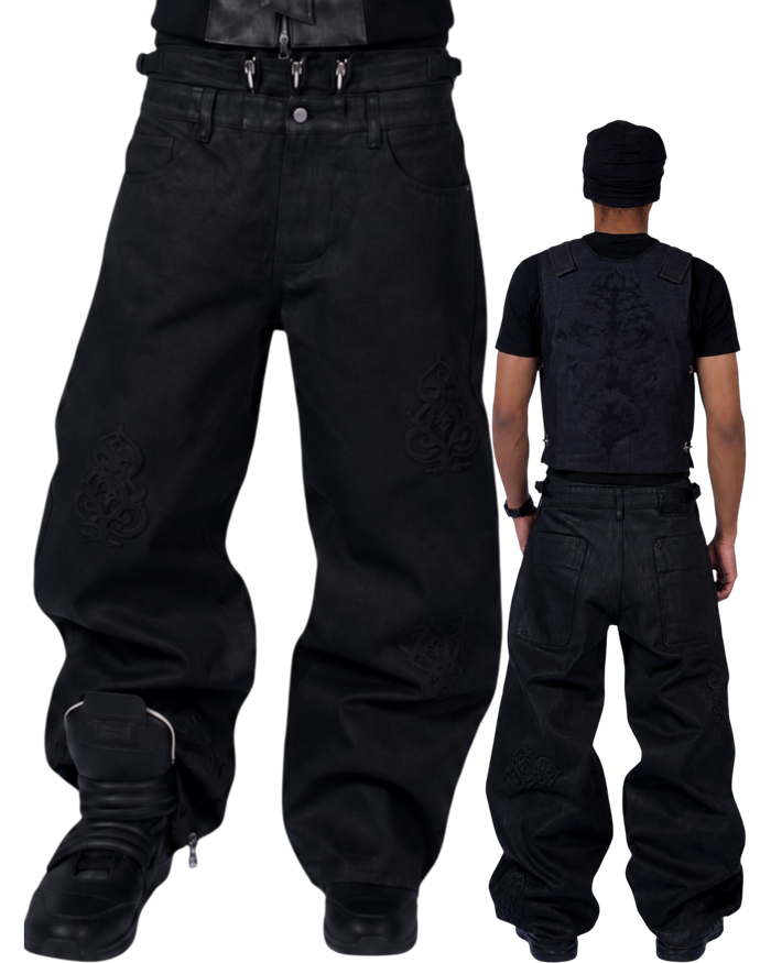Triple Zip Waxed Denim
