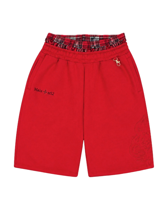 Double-Waisted Bermuda Red