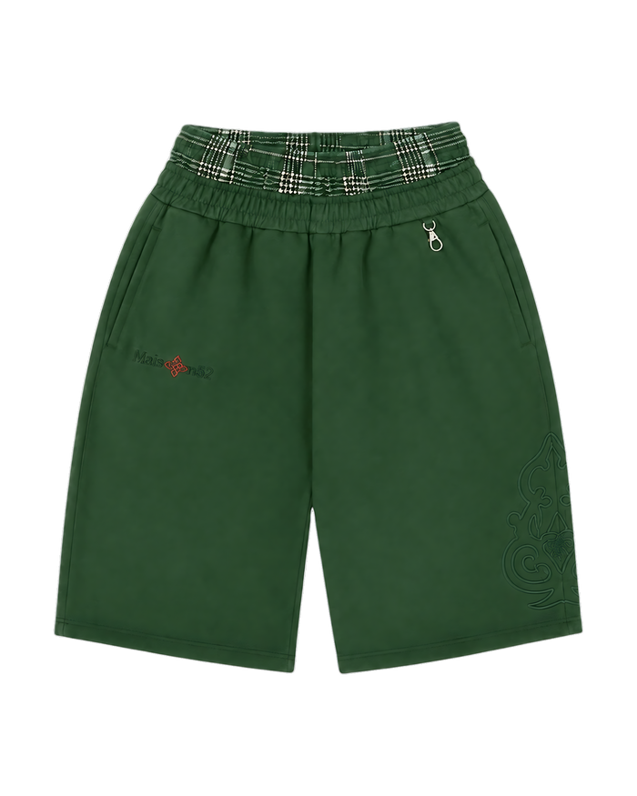 Double-Waisted Bermuda Green