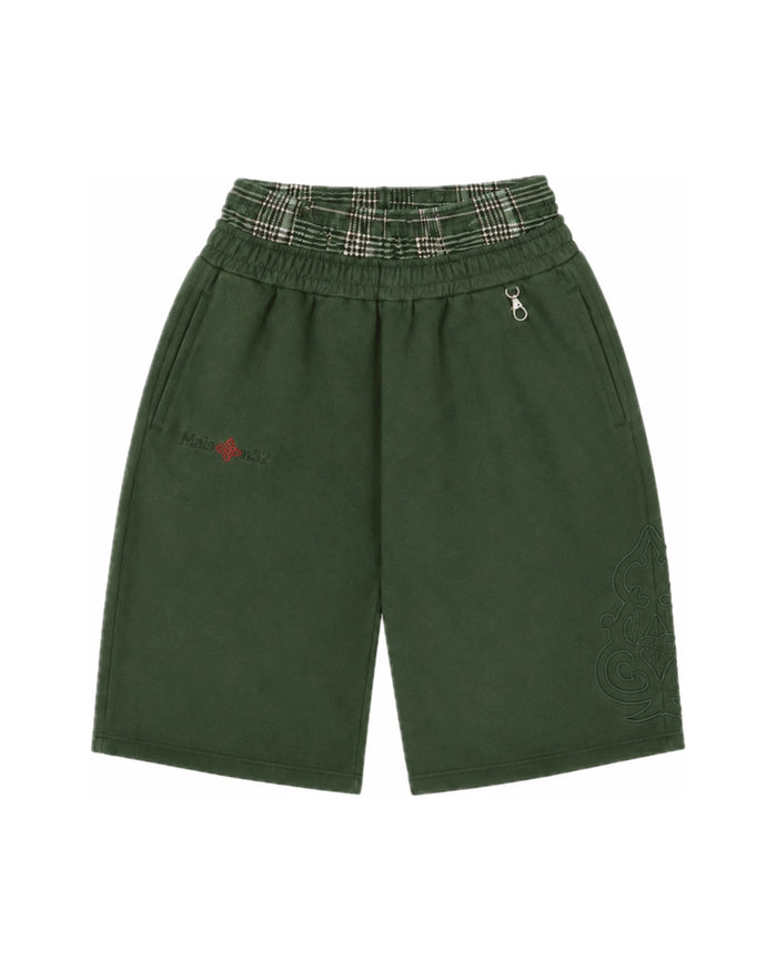 Double-Waisted Bermuda Green