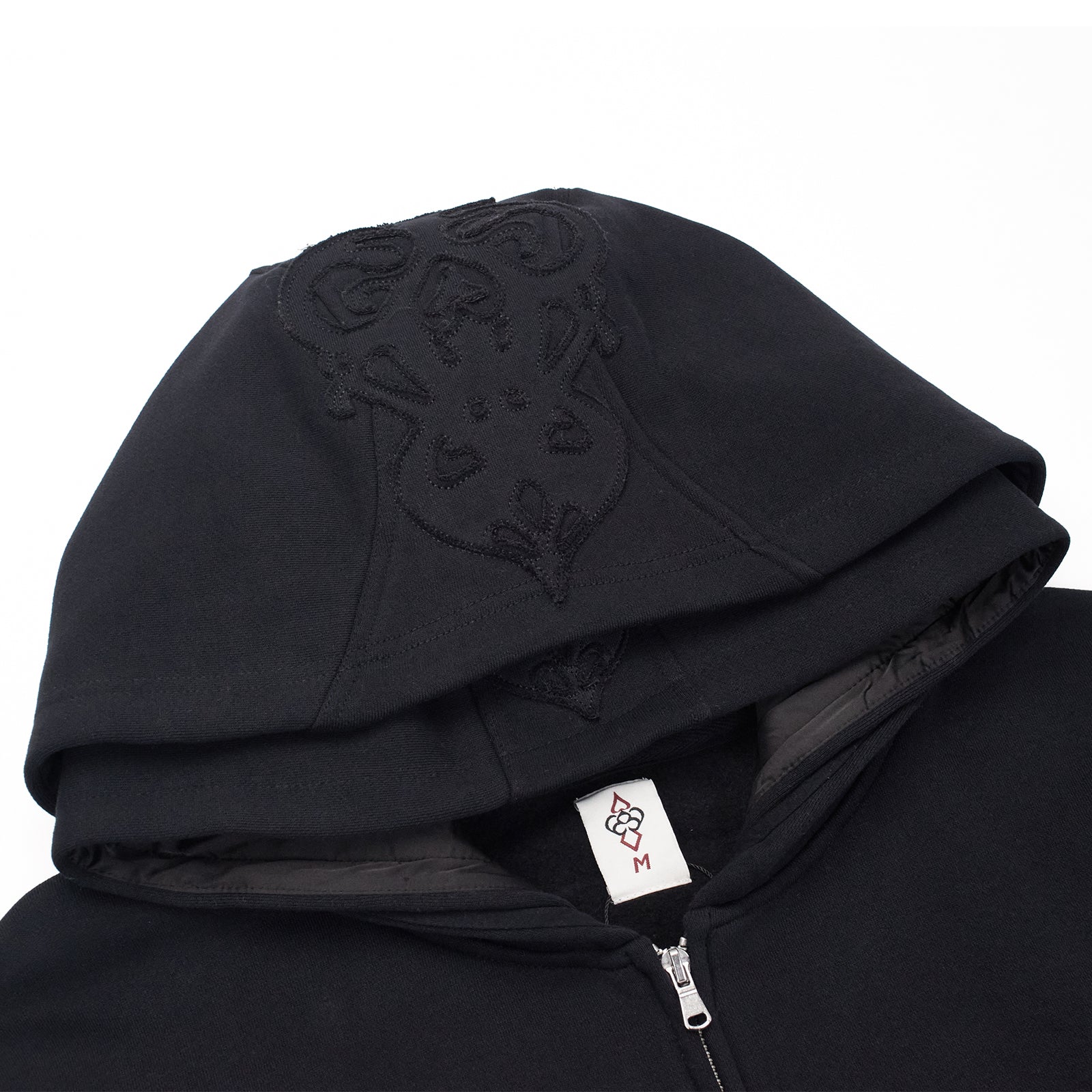 BLACK DOUBLE HOOD  ZIP UP