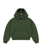 Double-Hooded Zip Green