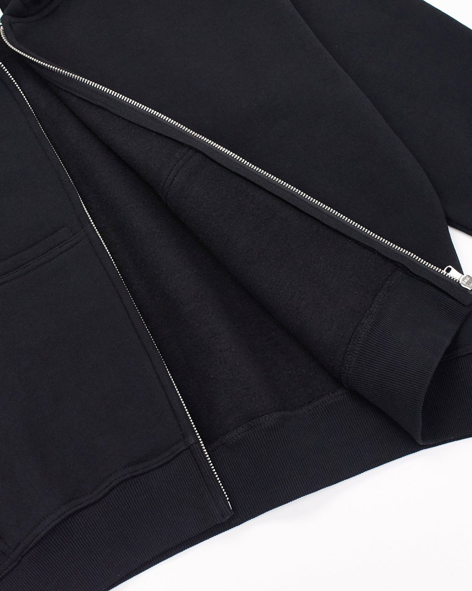 Black Double Hood Zip Up