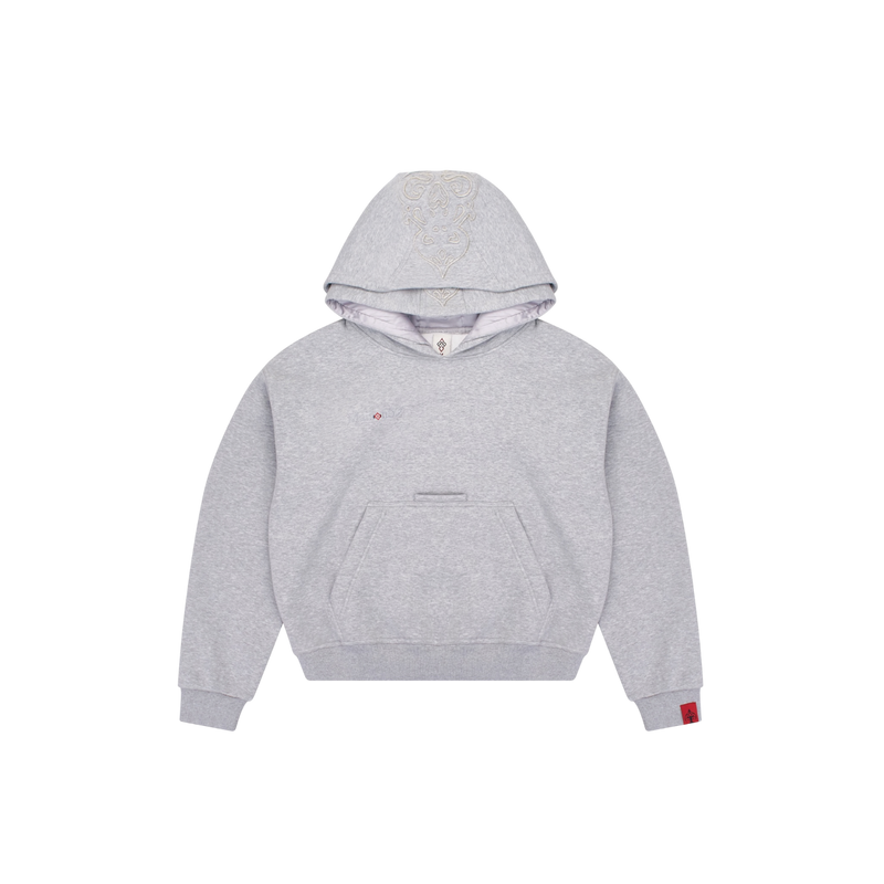 PRE-ORDERS GREY DOUBLE HOOD HOODIE