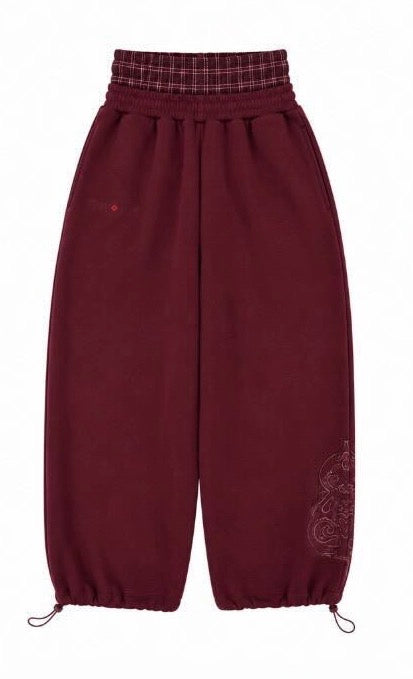 Double-Waisted Jogger RED