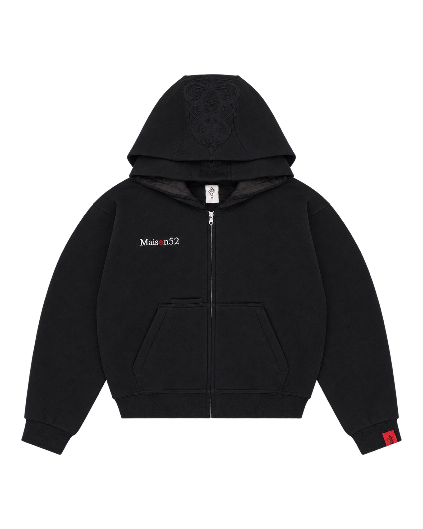 Black Double Hood Zip Up