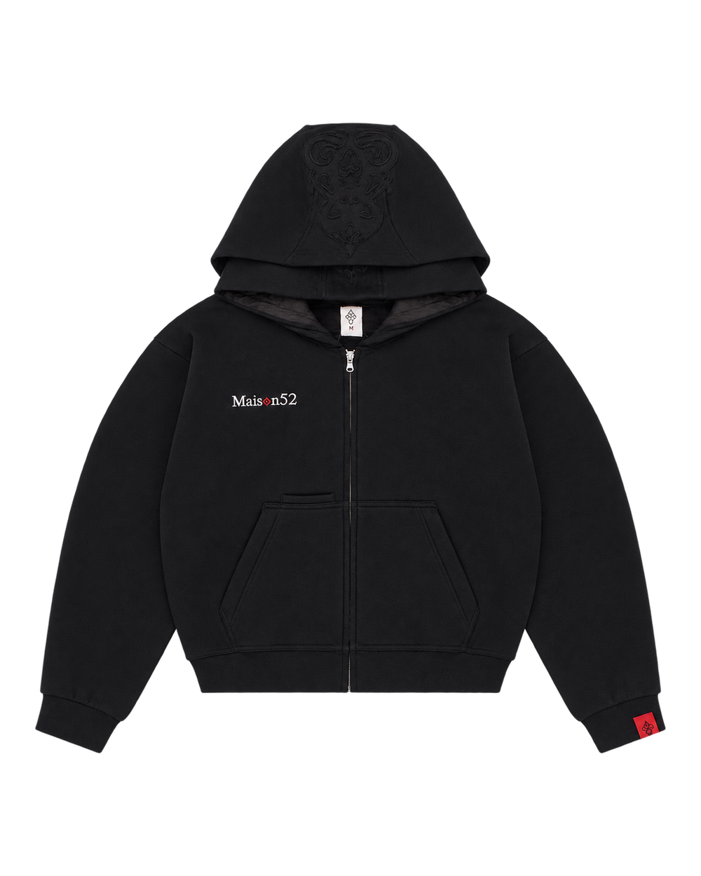 Black Double Hood Zip Up