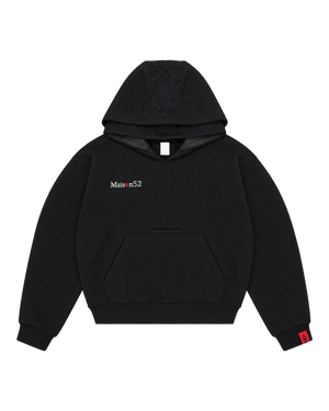 Black Double Hood Hoodie