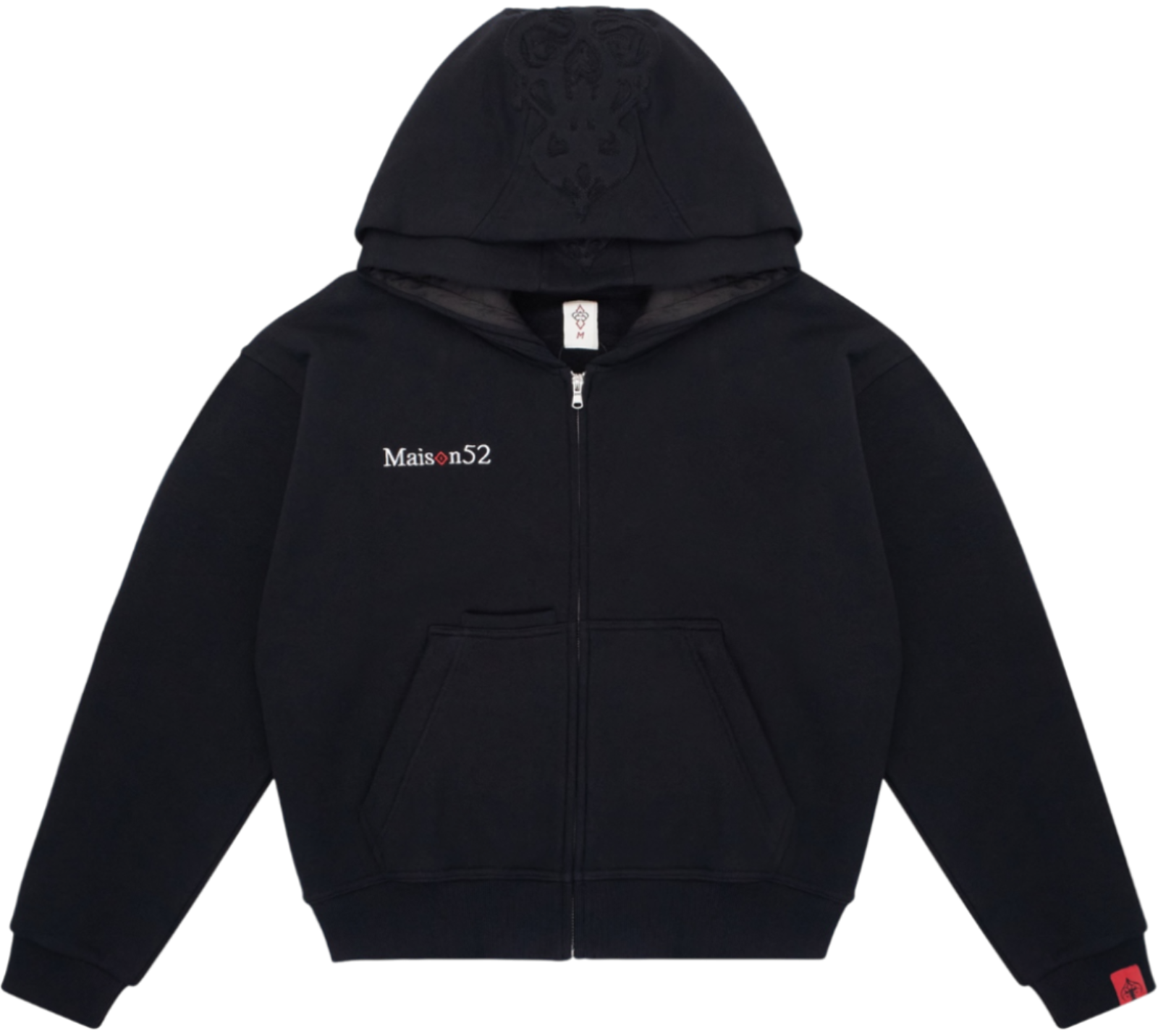 BLACK DOUBLE HOOD  ZIP UP