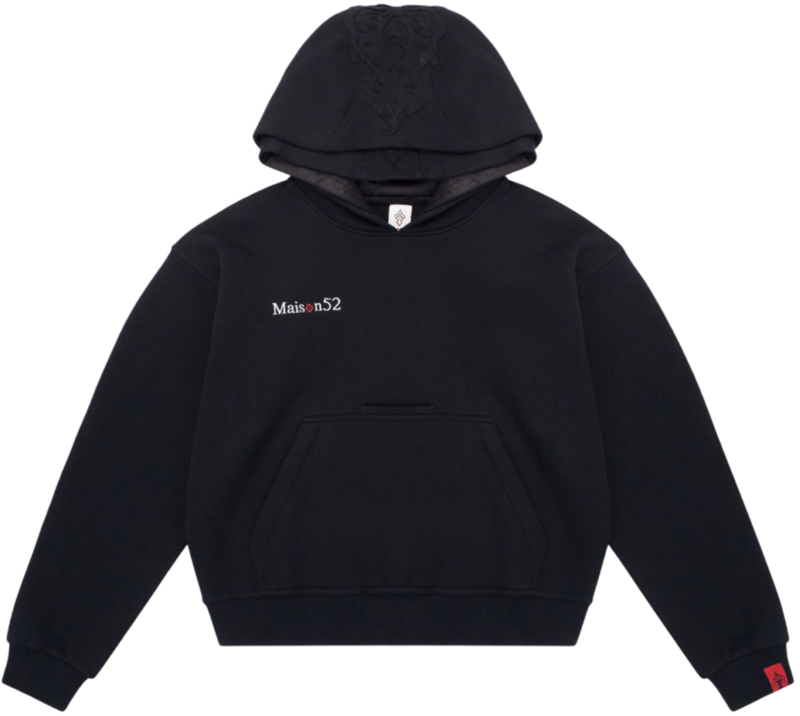 BLACK DOUBLE HOOD HOODIE
