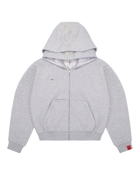 Grey Double Hood Zip Up