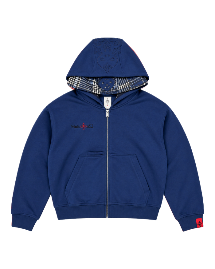 Double-Hooded Zip Navy