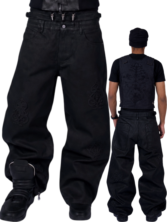Triple Zip Waxed Denim