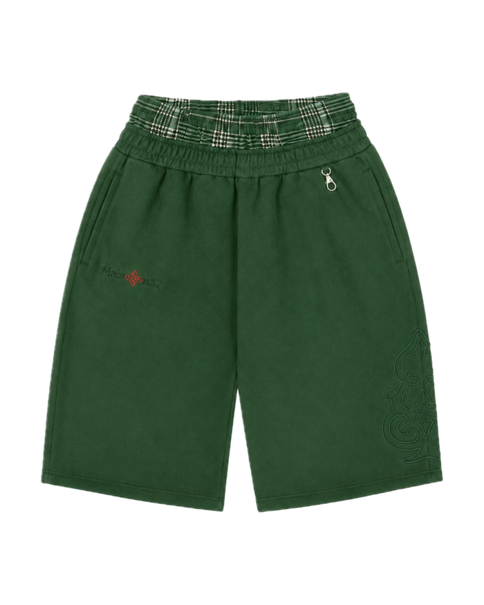 Double-Waisted Bermuda Green