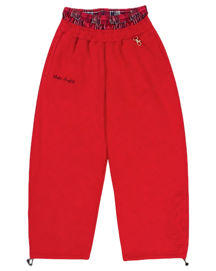 Double-Waisted Jogger Red