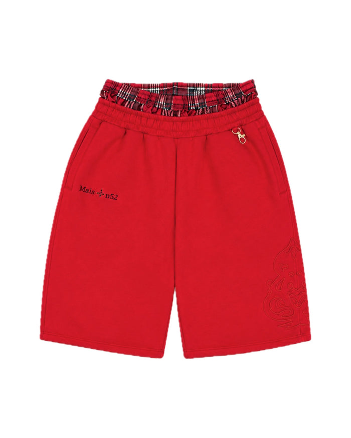 Double-Waisted Bermuda Red