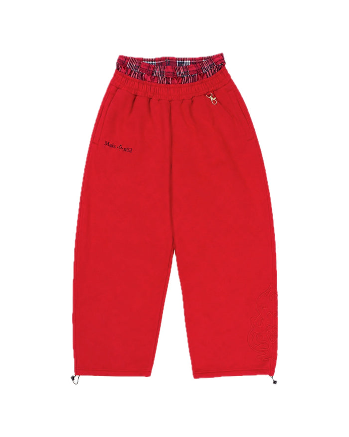 Double-Waisted Jogger Red