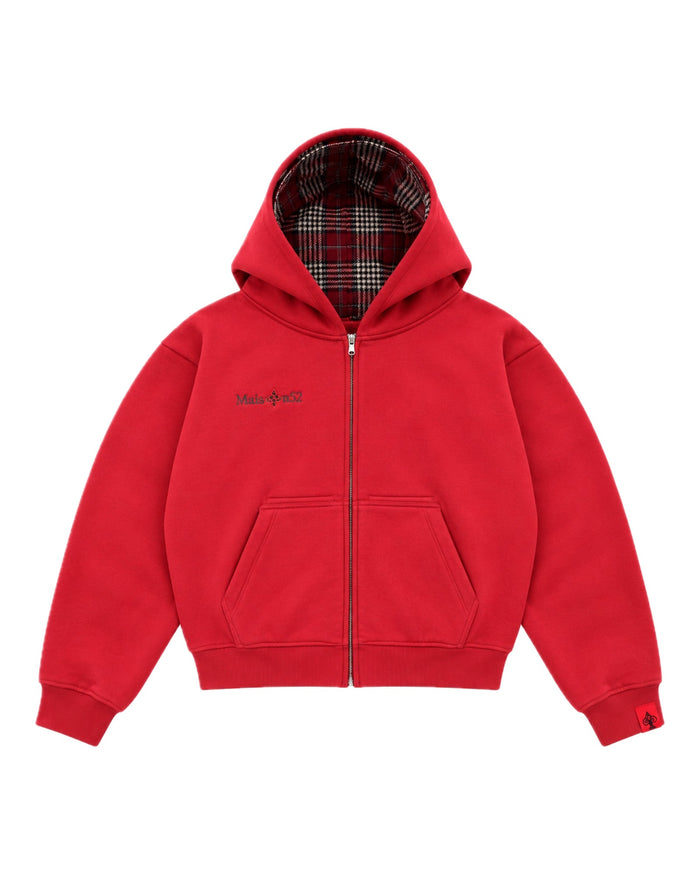 Double-Hooded Zip Red