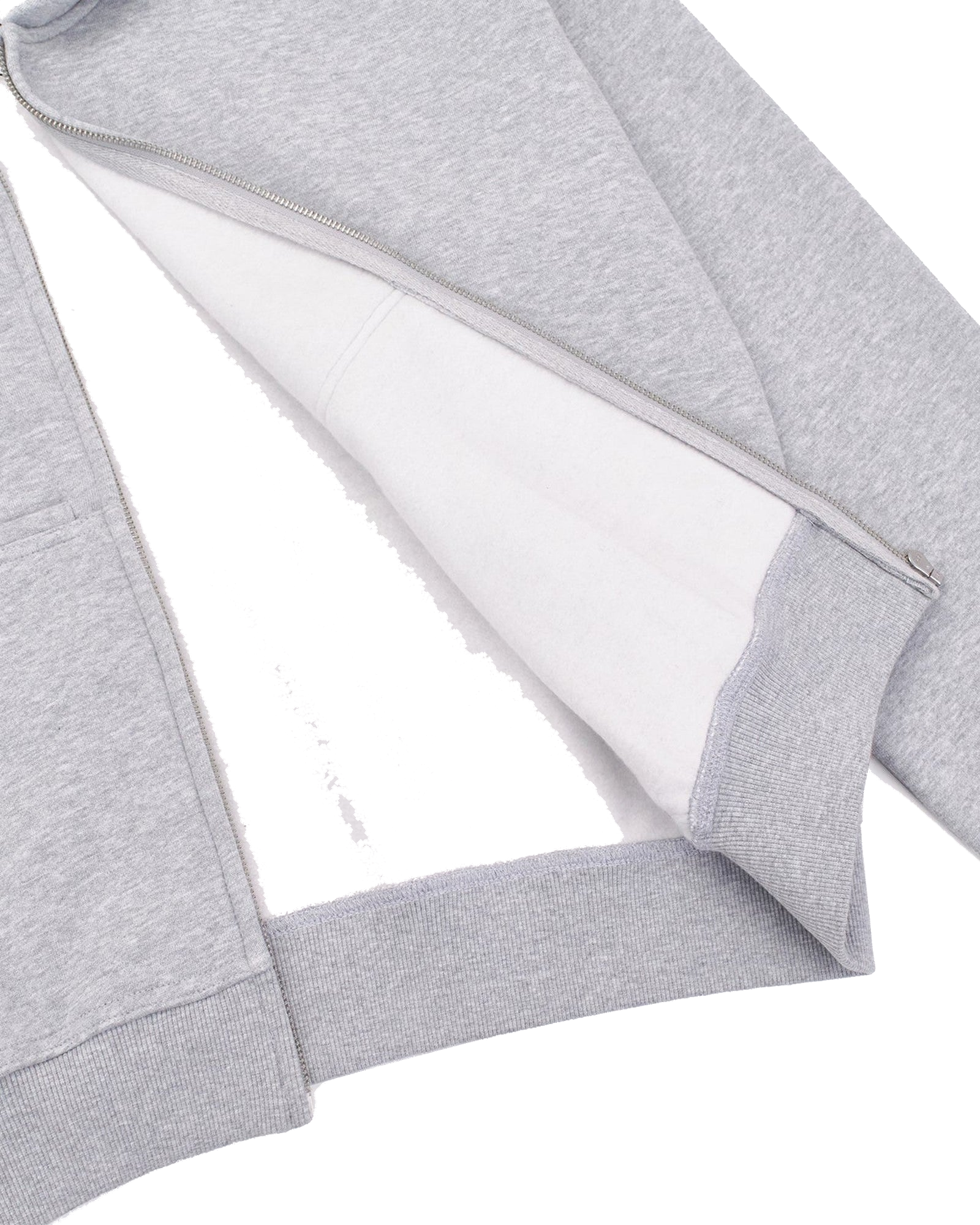 Grey Double Hood Zip Up