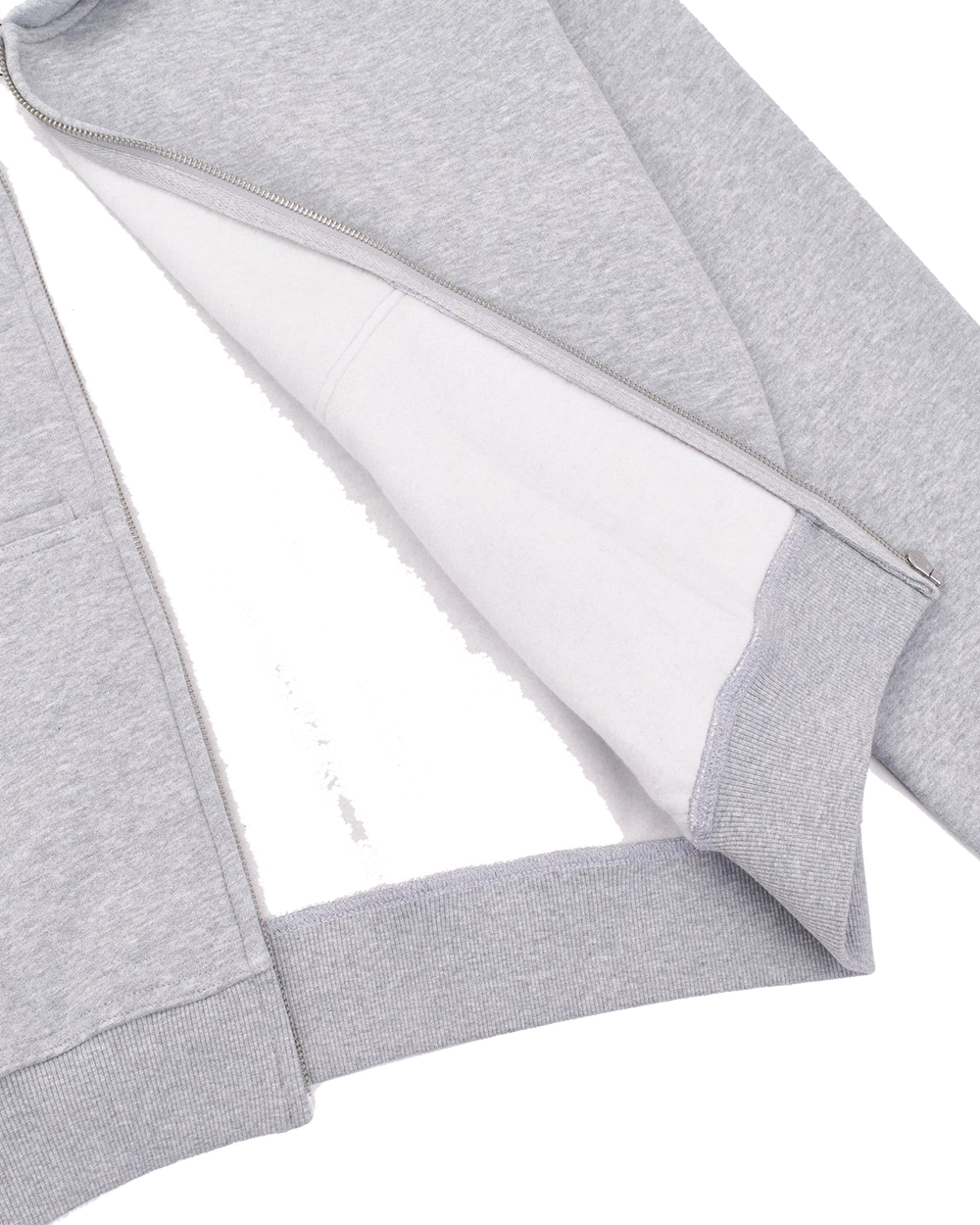 Grey Double Hood Zip Up