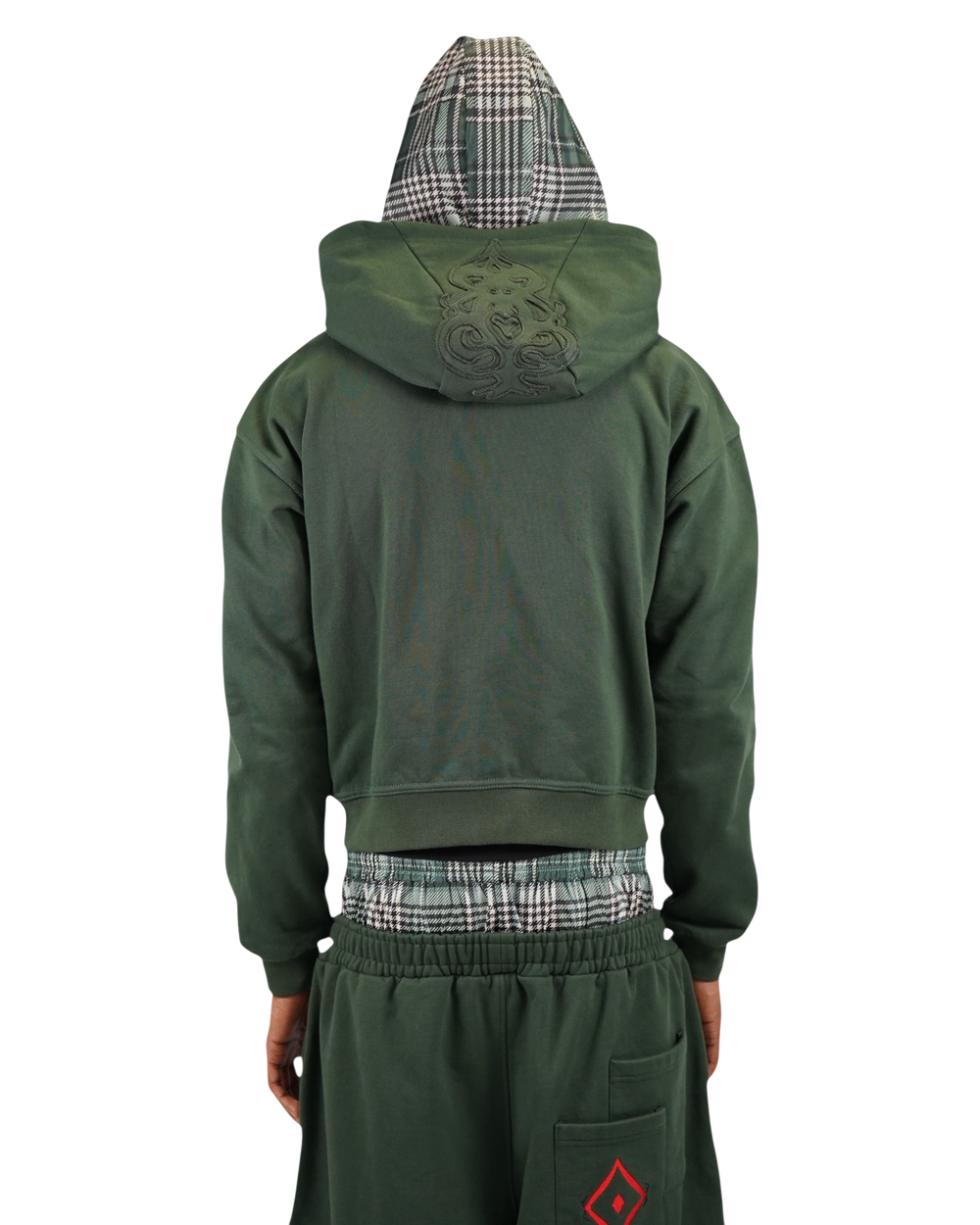 Double-Hooded Zip Green