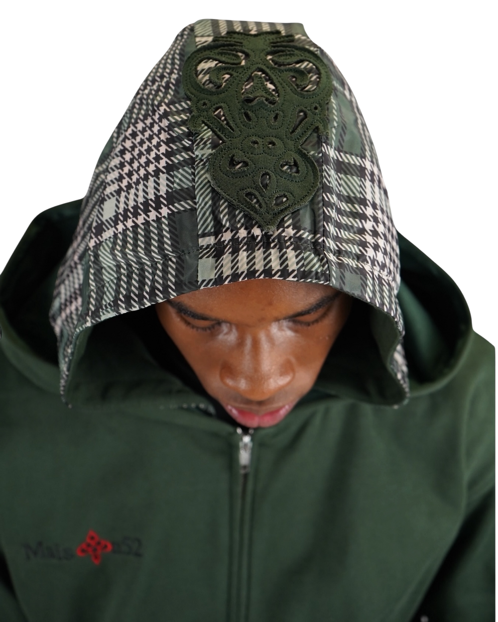Double-Hooded Zip Green