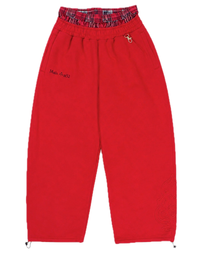 Double-Waisted Jogger Red